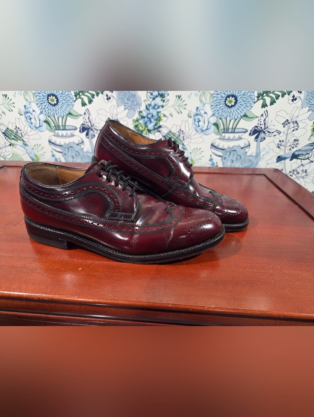 Vintage Dack's Canada Custom Grade Burgundy Wingtip Derby Shoes Men's 9.5 E